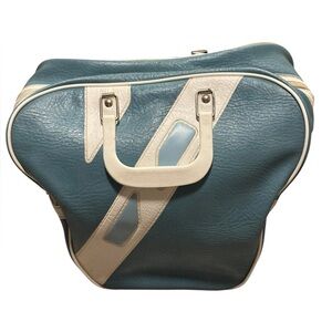 Vintage Blue and White Bowling Ball Bag